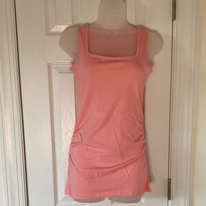 Zenana. Dark Pink Side Ruched Everyday Tank Top.
